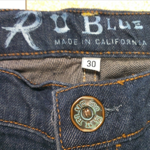 RU Blue Straight Dark Wash Jeans Women's 30 #1417 - Picture 5 of 8